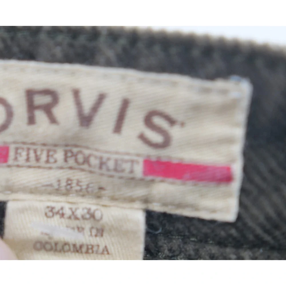Orvis Mens Brown Corduroy Five Pocket Straight Leg Pants 34x30